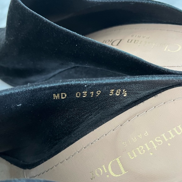 Christian Dior black suede wedge slides - Picture 6 of 8